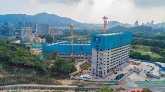 深圳大学西丽校区建设工程（二期）项目主体施工东北面全景航拍