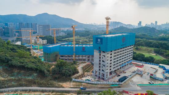 深圳大学西丽校区建设工程(二期)项目主体施工东北面全景航拍