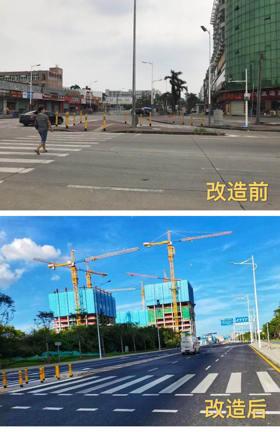 南同大道前后对比图
