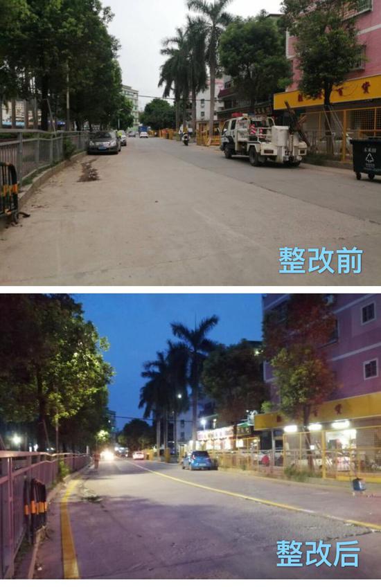 龙南路、大浪路、园新路、沙荷路车辆违停现象整改