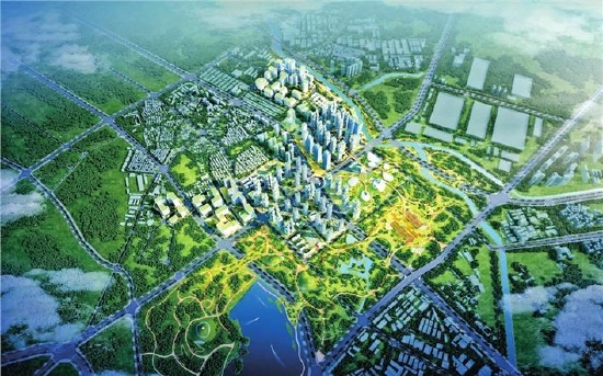 轨道13号线车辆段综合开发项目效果图。