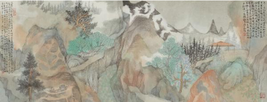 《又见家山一》,50×130厘米
