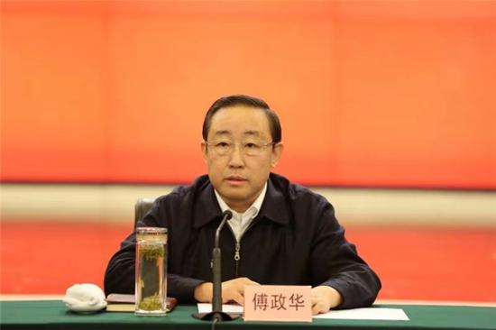 图为司法部部长傅政华出席新春团拜会并致辞。 摄影 李光印