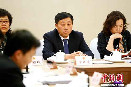 3月12日,十三届全国人大一次会议辽宁省代表团在北京举行小组会议,审议全国人大常委会工作报告。中新社记者 富田 摄