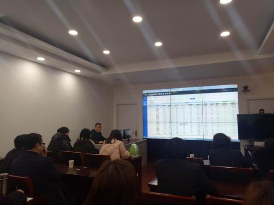 郜强主任在演示执行质效分析系统