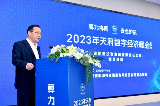 (图:四川能投集团副总经理杨阳致辞)