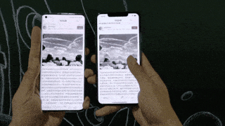 Find X2 Pro(左)与iPhone 11 Pro Max(右)滑动网页流畅性对比