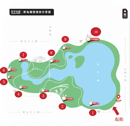 雕塑摆放示意图