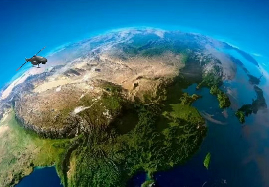 70周年大庆&mdash;&mdash;紫燕无人机在飞行，以保护边界