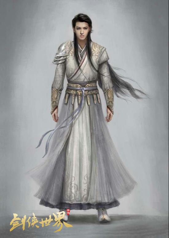 吴亦凡代言《剑侠世界》手游 初尝古装造型_新