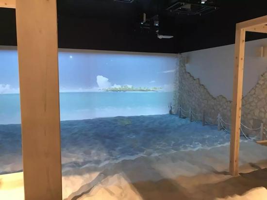 适合休息的AR海景,下面是真实的沙地