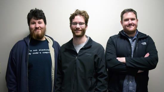 Hardlight VR团队成员Morgan Sinko、Lucian Copeland和John Schork