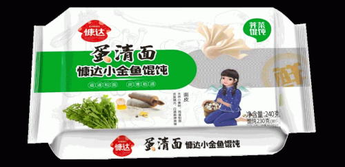 慷达蛋清面小金鱼馄饨