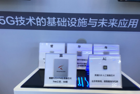  华为展出刚发布的鲲鹏920处理器芯片