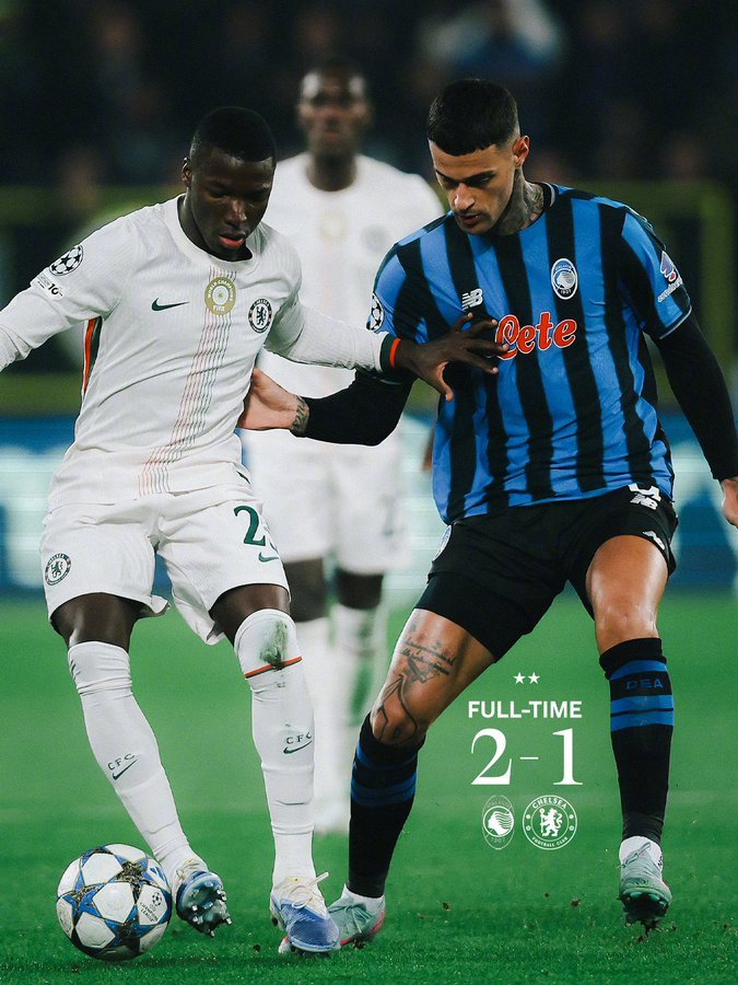 欧冠切尔西1比2亚特兰大，帕尔默送良机被队友浪费，凯塞多复出表现一般