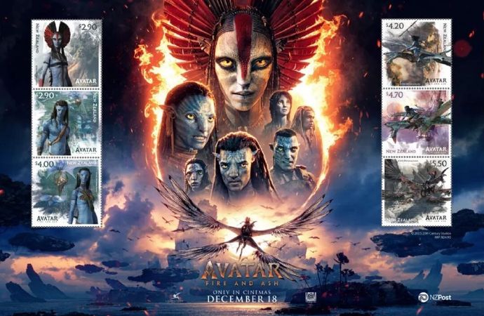 2025新西兰邮政12月1日《阿凡达：火与灰》邮票