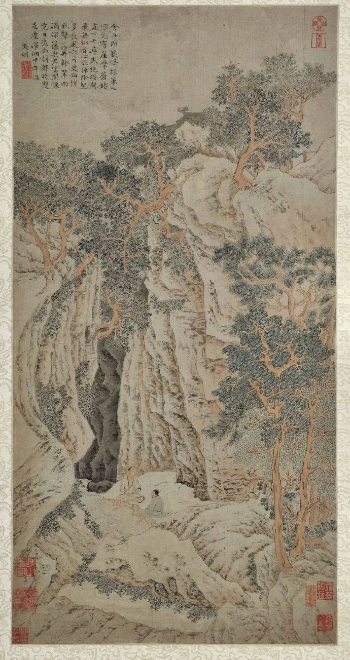 题明-文徵明《幽涧濯足图》