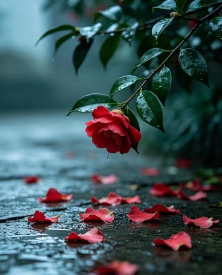 七律：题图花和叶