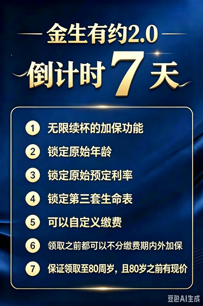 能加保的中荷金生有约2.0分红养老金，还有7天下架！