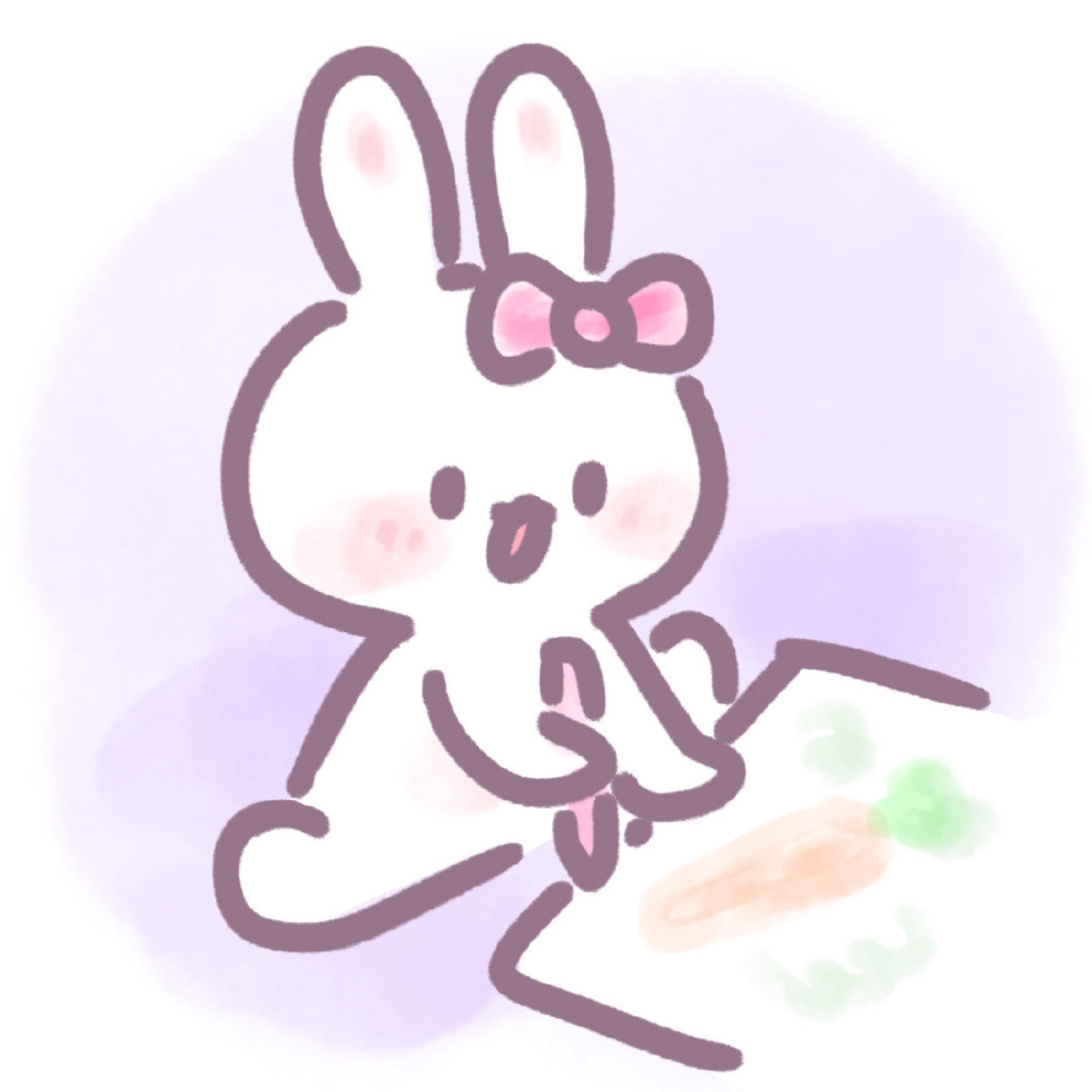 可爱简笔画小兔子头像 萌萌哒小白兔图标