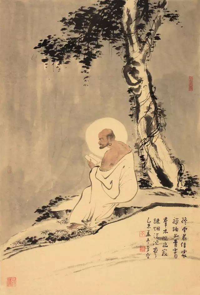 诵经罗汉 78x53cm