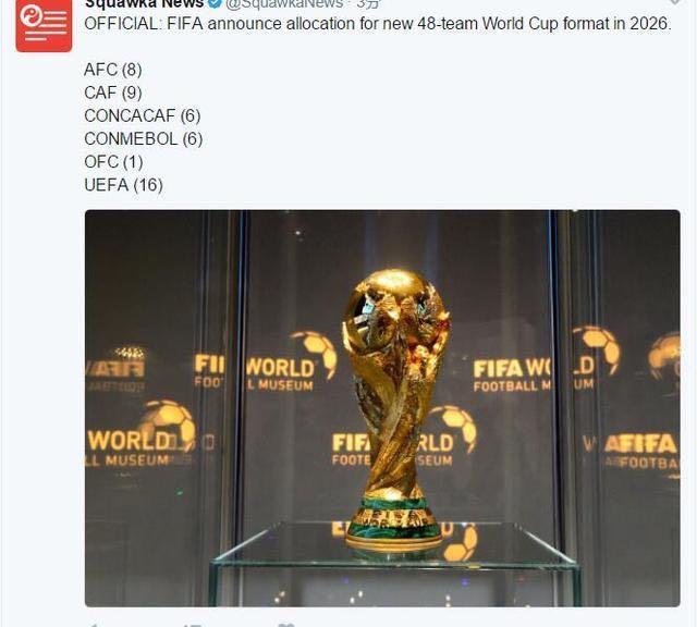 2016年世界杯名额解析:各洲都满意 亚洲占据八