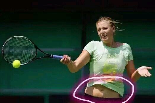 目瞪口呆!网坛女神竟有 小肚子 ,莎娃也中枪