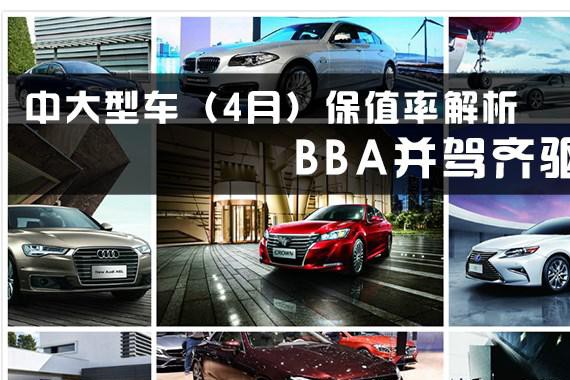 中大型车4月保值率解析--BBA并驾齐驱