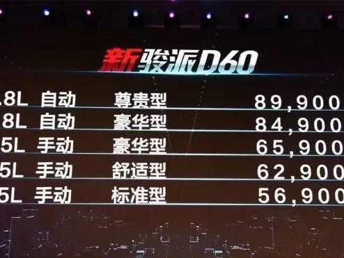 新款骏派D60正式上市 一汽奔腾全系参6月10广州车展