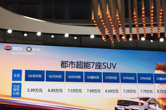 SWM斯威X3正式上市 售价5.99-8.29万元