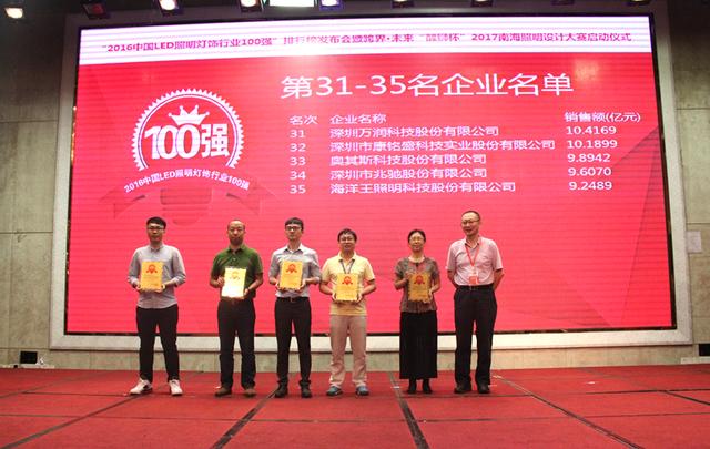 2016百强榜震撼发布!雷士夺冠!