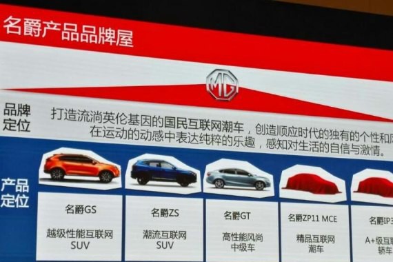 全新紧凑型车8月亮相 曝名爵新车计划