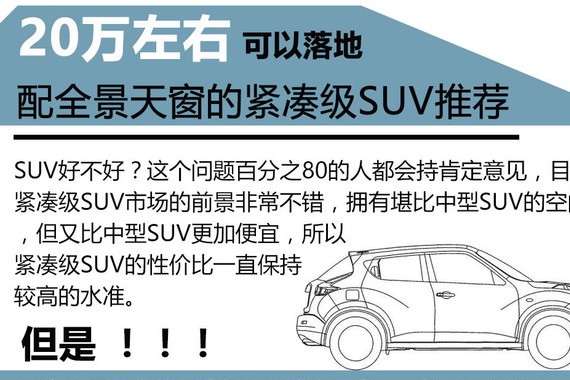 20万左右落地 配备全景天窗的紧凑级SUV