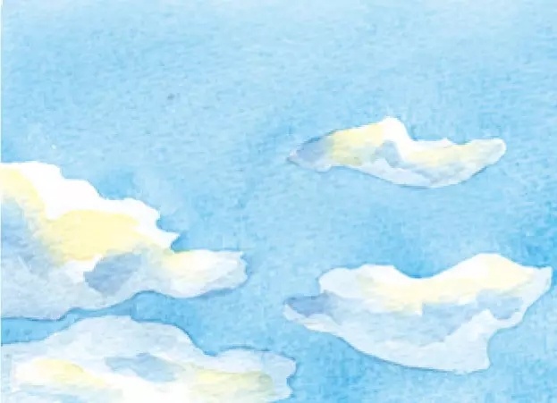 水彩风景入门教程 | 如何用水彩画今天的天空?