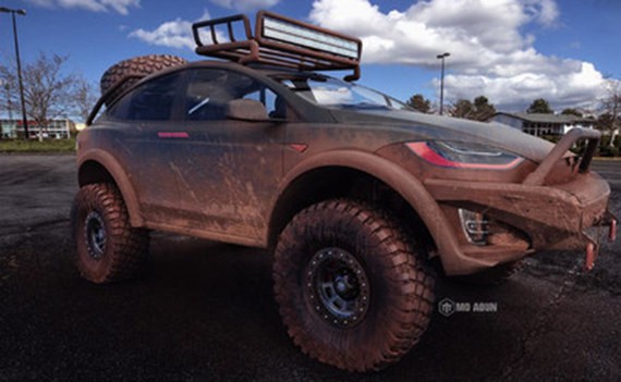 展现野性一面 特斯拉MODEL X越野版曝光