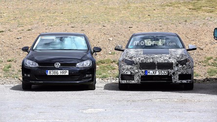 宝马1系与大众高尔夫同框测试 谍照曝光