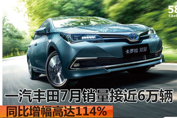 一汽丰田7月销量接近6万辆 同比增长114%