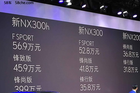 成都车展 雷克萨斯新款NX售31.8-56.9万