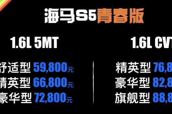最适合年轻人的SUV，海马S5青春版上市，5.98万起