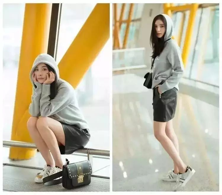 杨幂机场小秀好身材,时尚女王穿衣很有一套