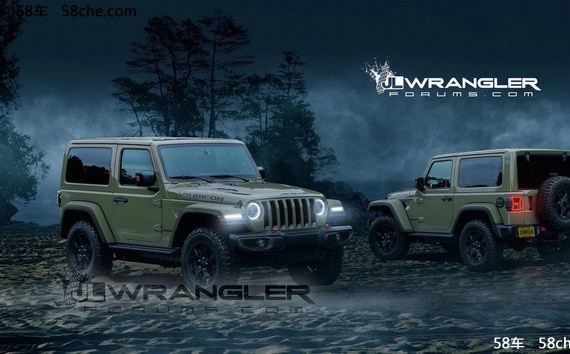 全新牧马人双门硬顶版效果图 外观变化小