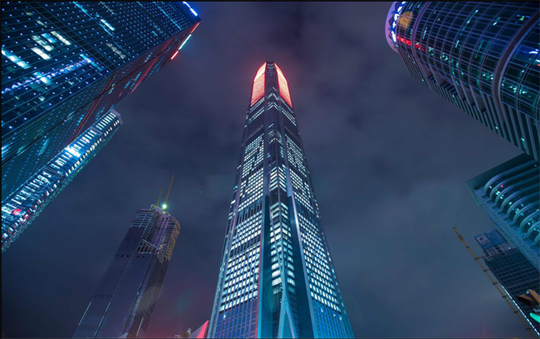 深圳平安国际金融中心大楼夜景照明设计