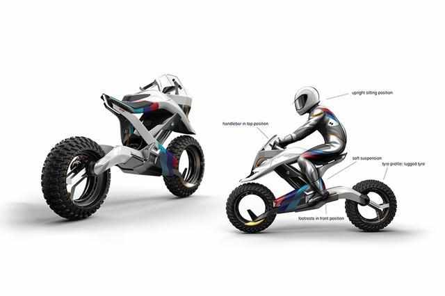 宝马概念摩托车有三种模式可选, 自动模式驾驶
