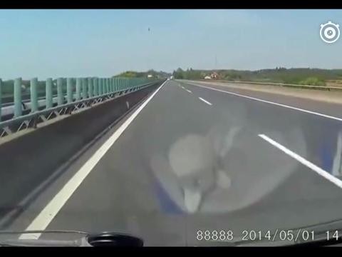 时速135，高速上突然爆胎，记录仪拍下他这样自救