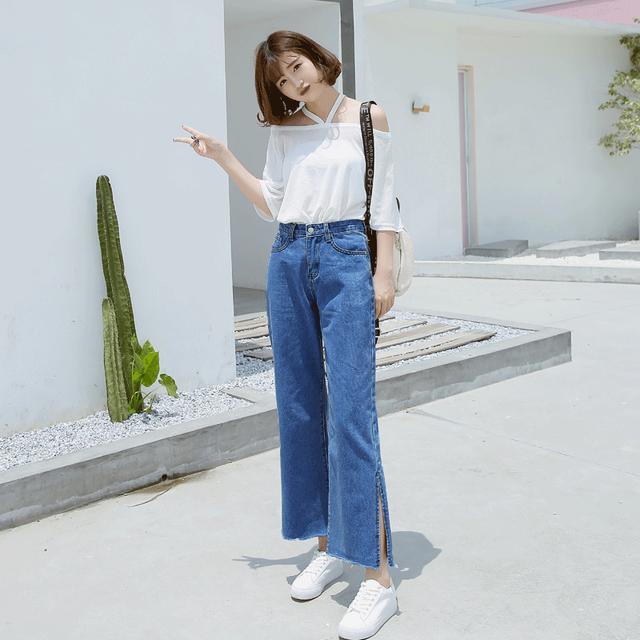 下半身胖腿粗最适合穿这样的阔腿裤,显高显瘦