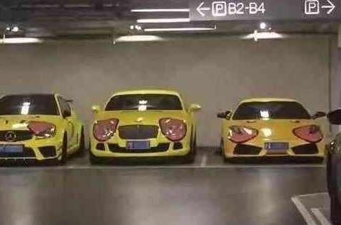 上海地下车库遇到三台黄色跑车，朋友说：车主肯定是三个萌妹子！