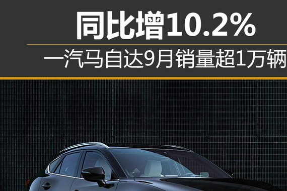 一汽马自达9月销量超1万辆 同比增10.2%