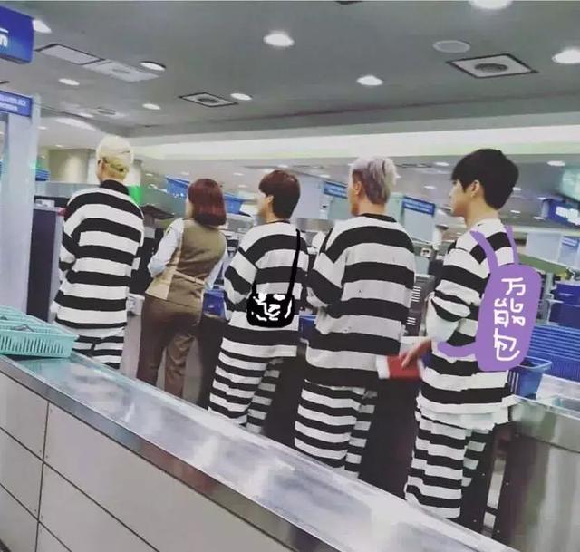 “穿囚服”的winner被套路，跟机场工作人员解释自己是rapper