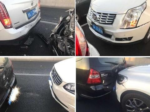 四车追尾, 日系、美系车重伤, “国产”给力!