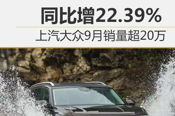 上汽大众9月销量超20万 同比增22.39%